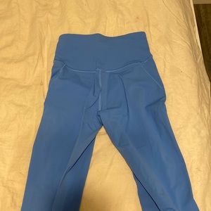Lululemon size 4 blue Nile Bace lace leggings 25”